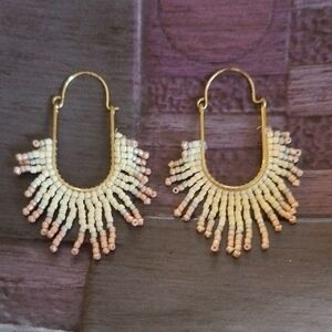 Bohemian Beaded Hoop Earrings